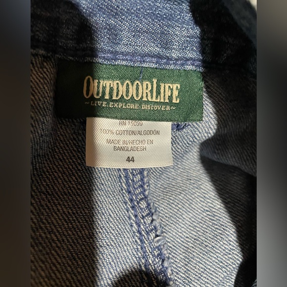 Big Men’s 44 Denim Cargo Shorts NWT Outdoor Life Blue Pockets - Picture 4 of 4